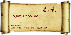 Lajos Arnolda névjegykártya